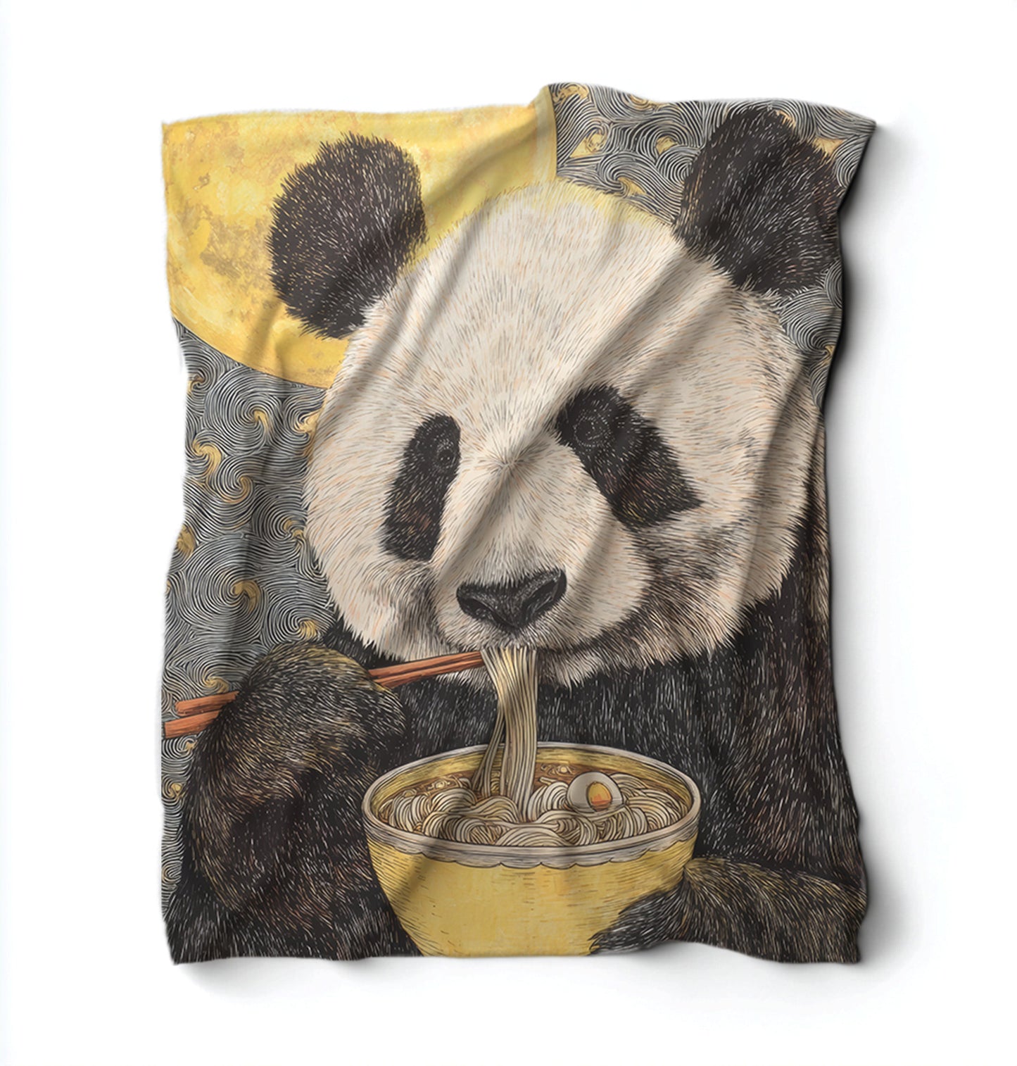 Panda Eating Ramen Blanket