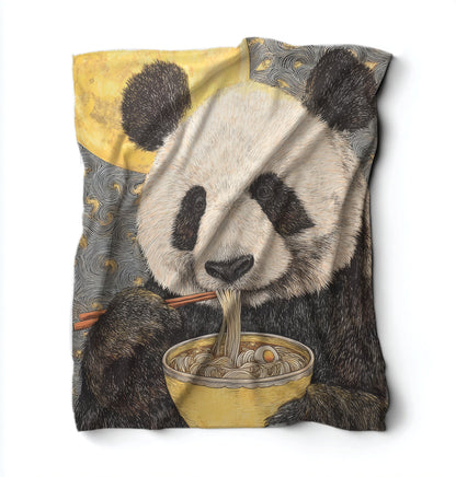 Panda Eating Ramen Blanket