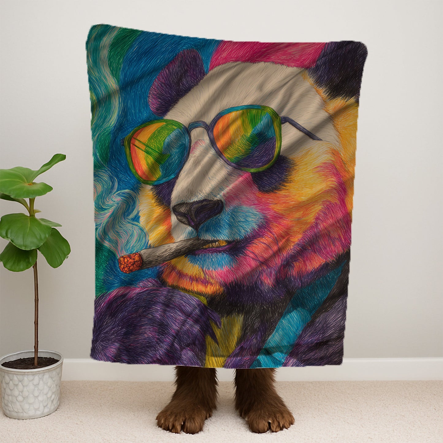 Panda Smoking Blanket