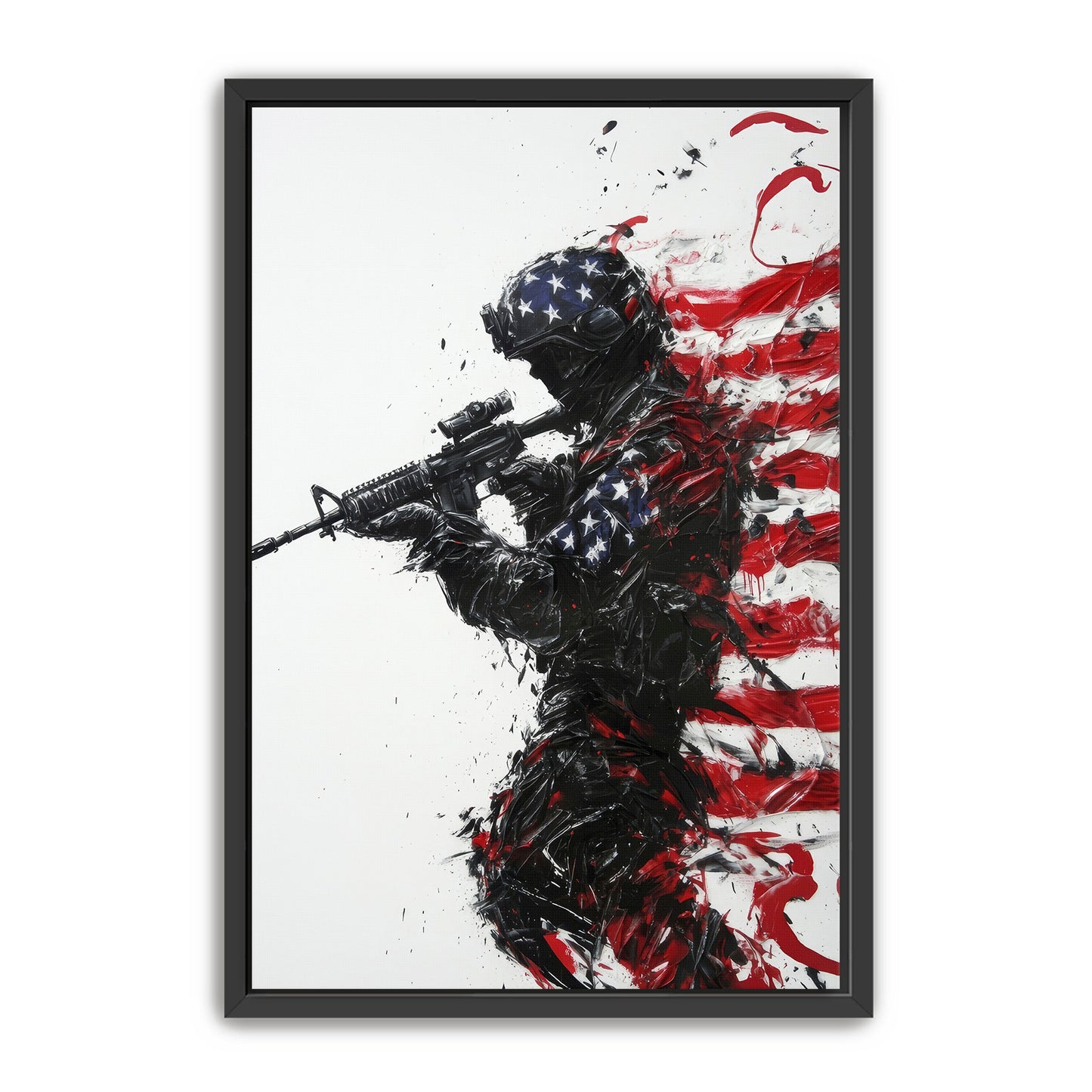 Patriotic Soldier Silhouette Wall Art