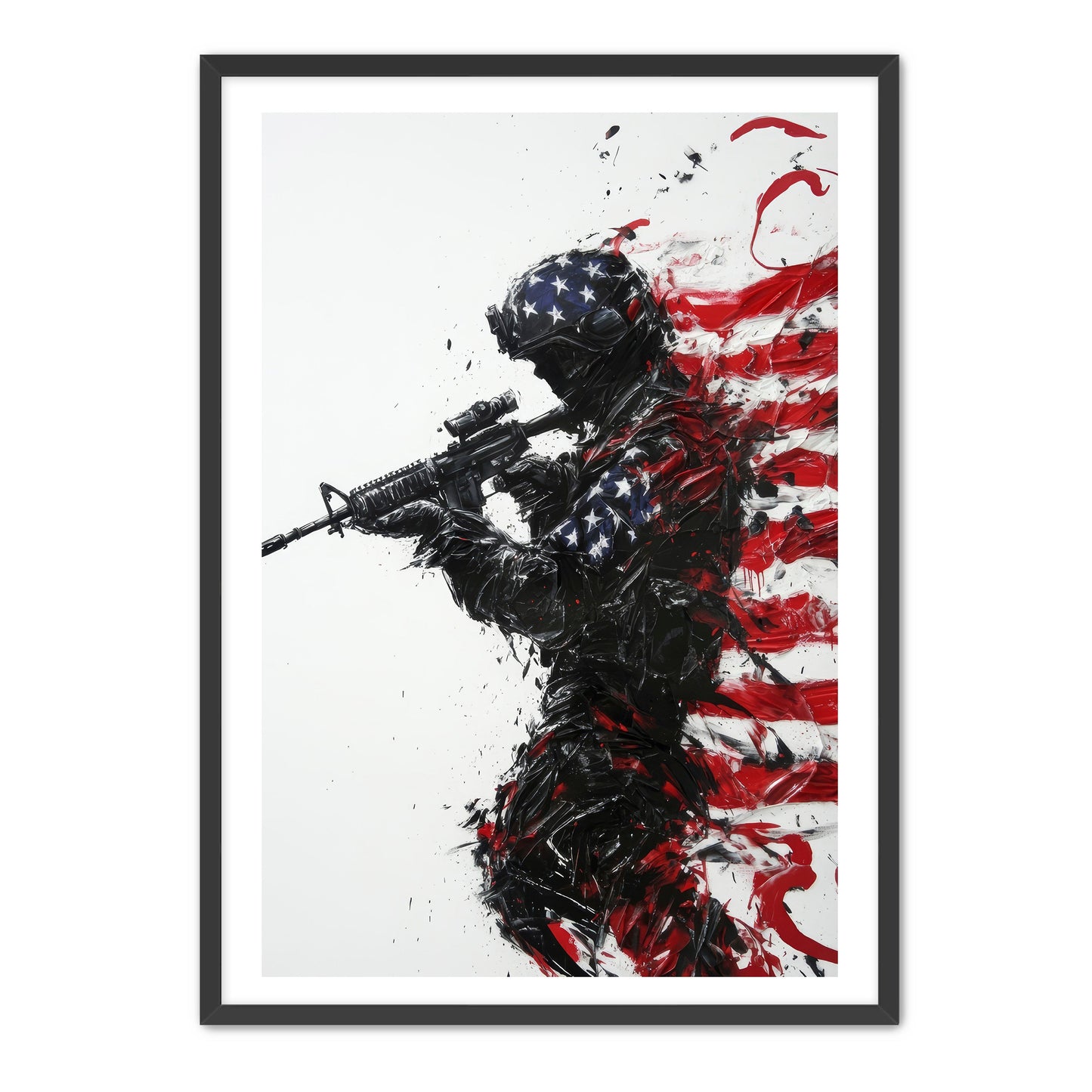 Patriotic Soldier Silhouette Wall Art