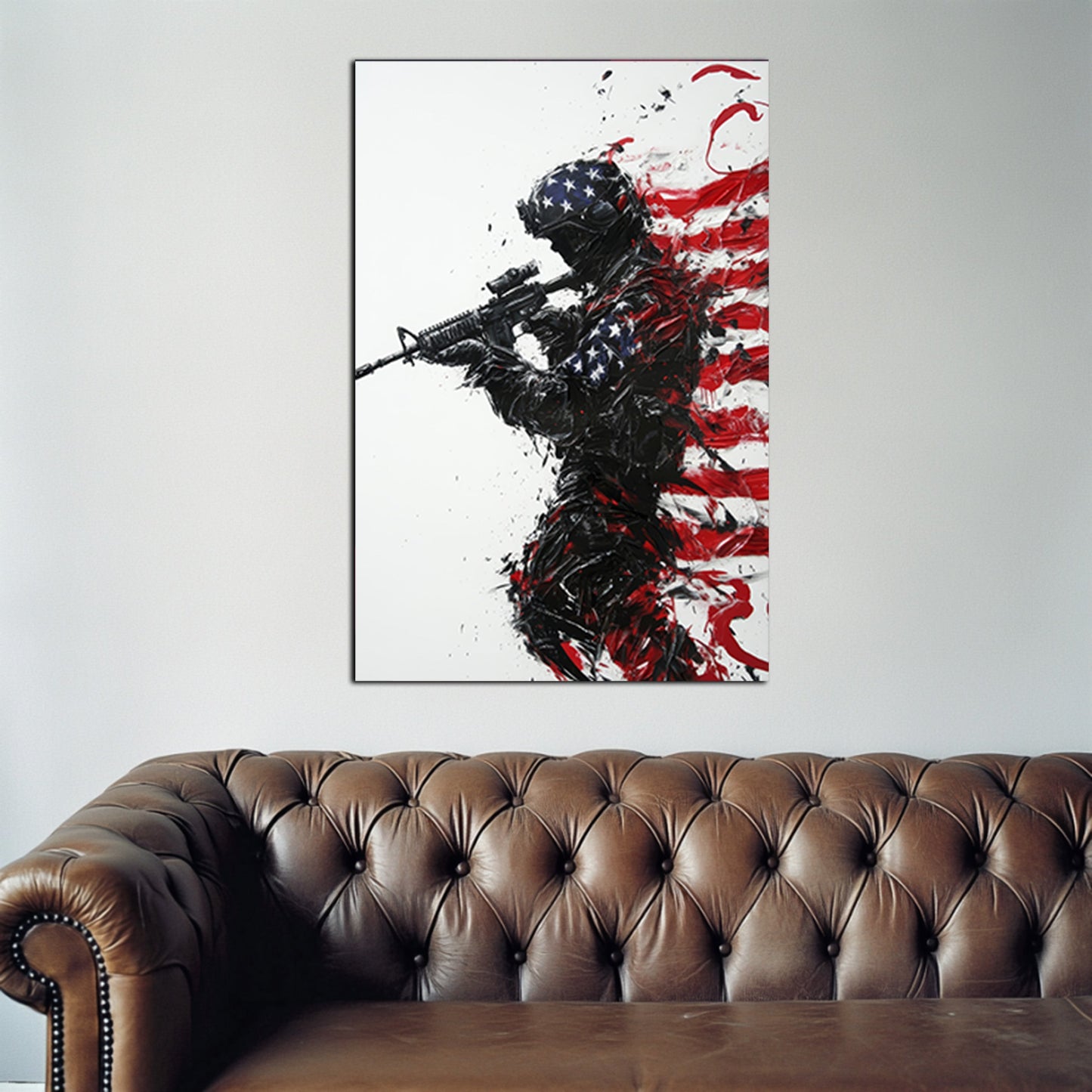 Patriotic Soldier Silhouette Wall Art