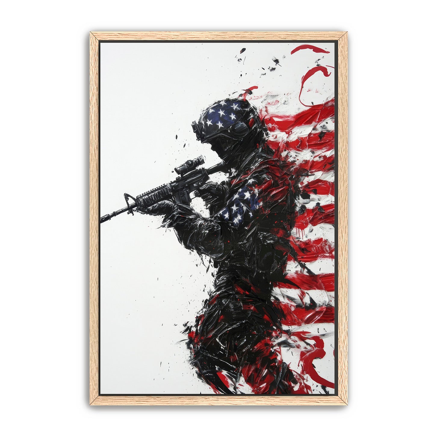 Patriotic Soldier Silhouette Wall Art