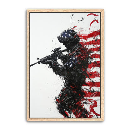 Patriotic Soldier Silhouette Wall Art