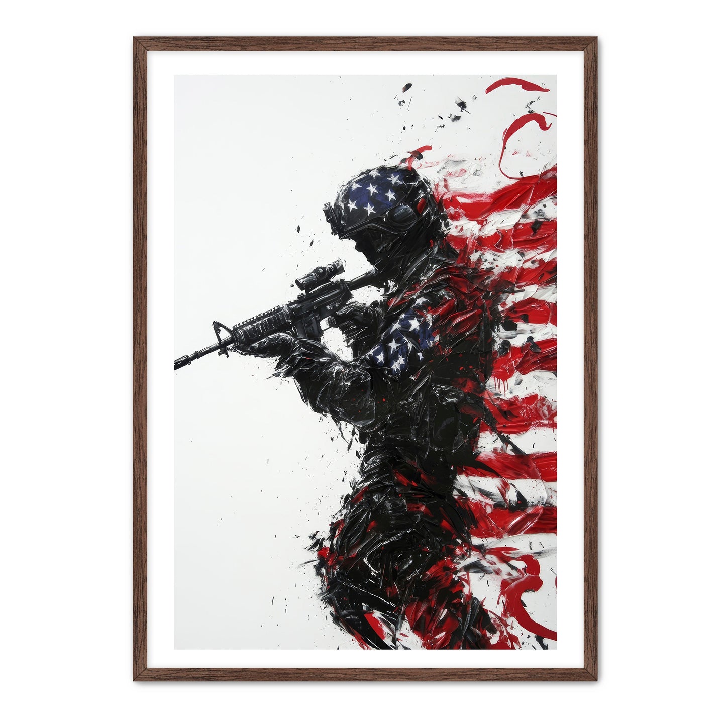 Patriotic Soldier Silhouette Wall Art