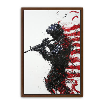 Patriotic Soldier Silhouette Wall Art