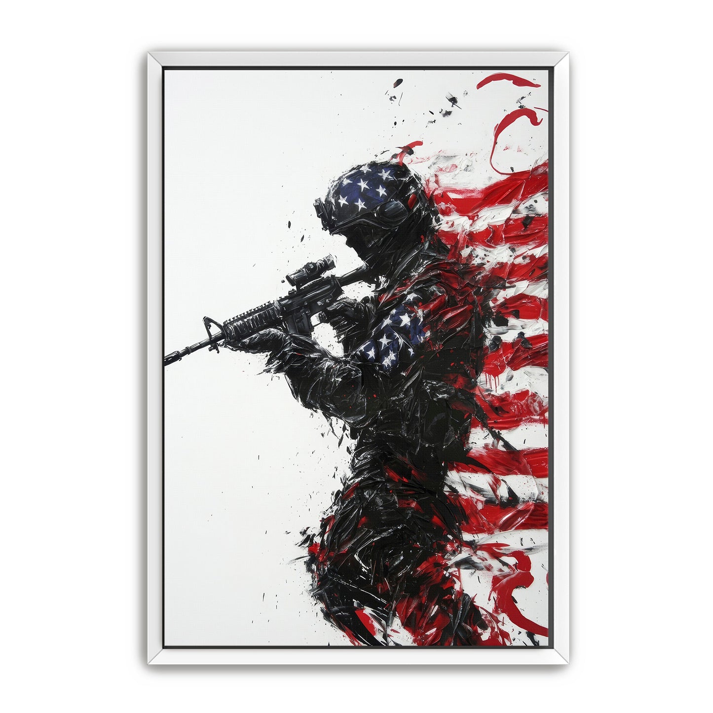 Patriotic Soldier Silhouette Wall Art