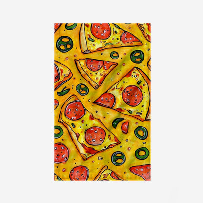 Pepperoni Pizza Pattern Kitchen Towel