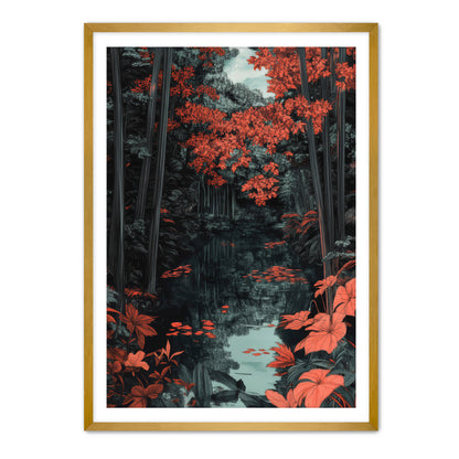 Red Bamboo  Wall Art