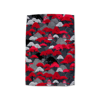 Red Pagoda Forest Hand Towel
