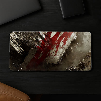 Red Streaked Cliffside Desk Mat