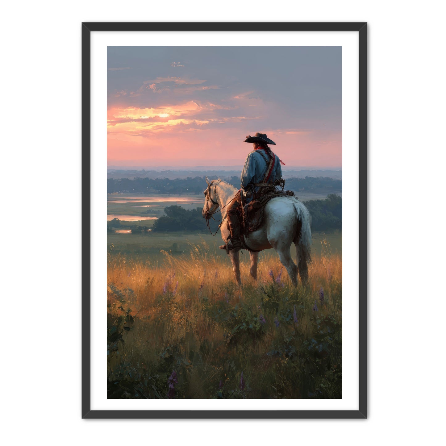Rider At Sunset Wall Art