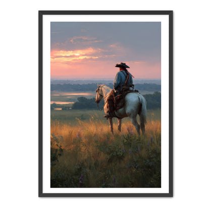 Rider At Sunset Wall Art