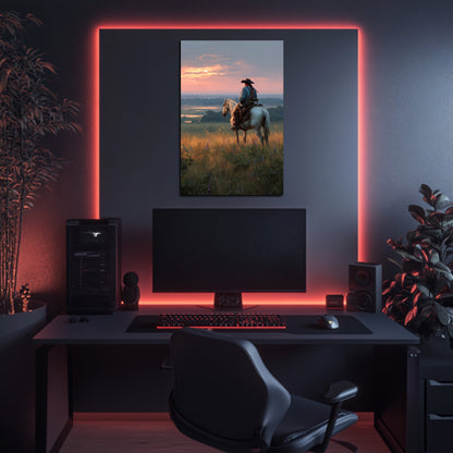 Rider At Sunset Wall Art