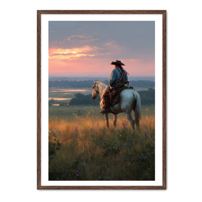 Rider At Sunset Wall Art