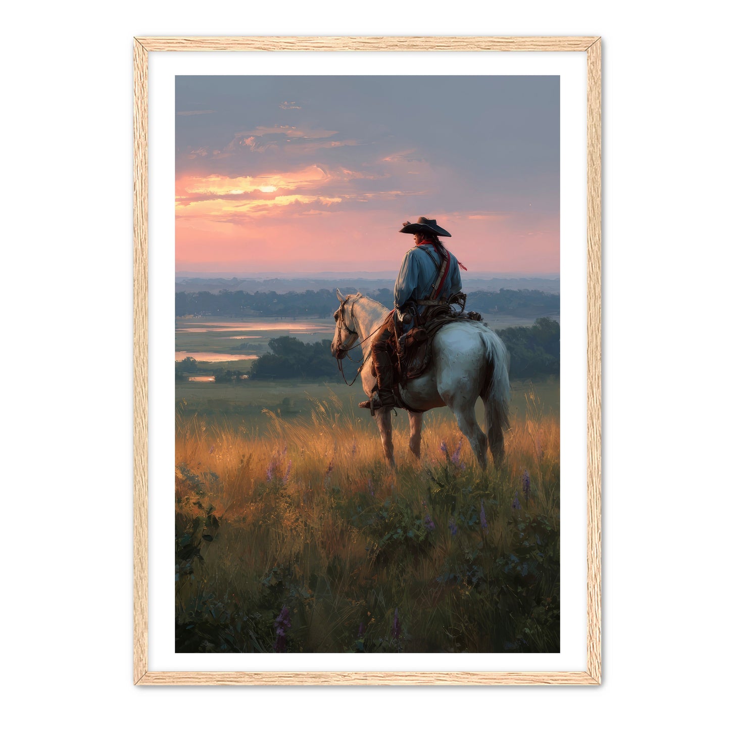 Rider At Sunset Wall Art