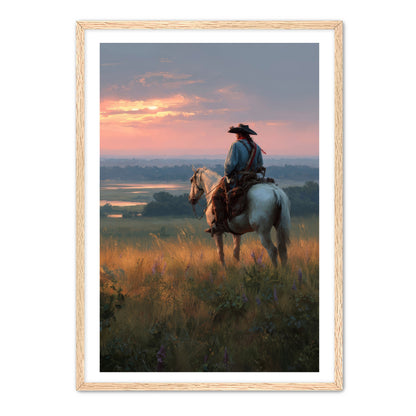 Rider At Sunset Wall Art