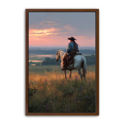 Rider At Sunset Wall Art