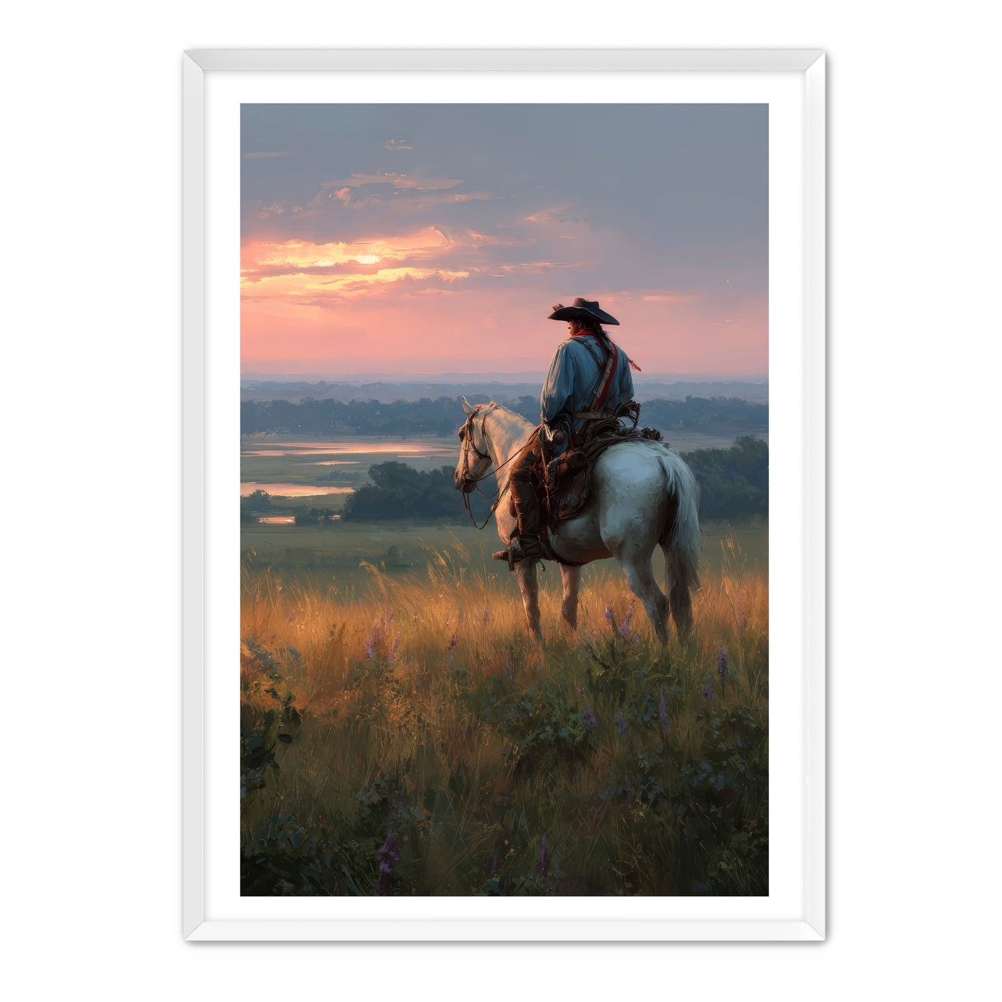 Rider At Sunset Wall Art