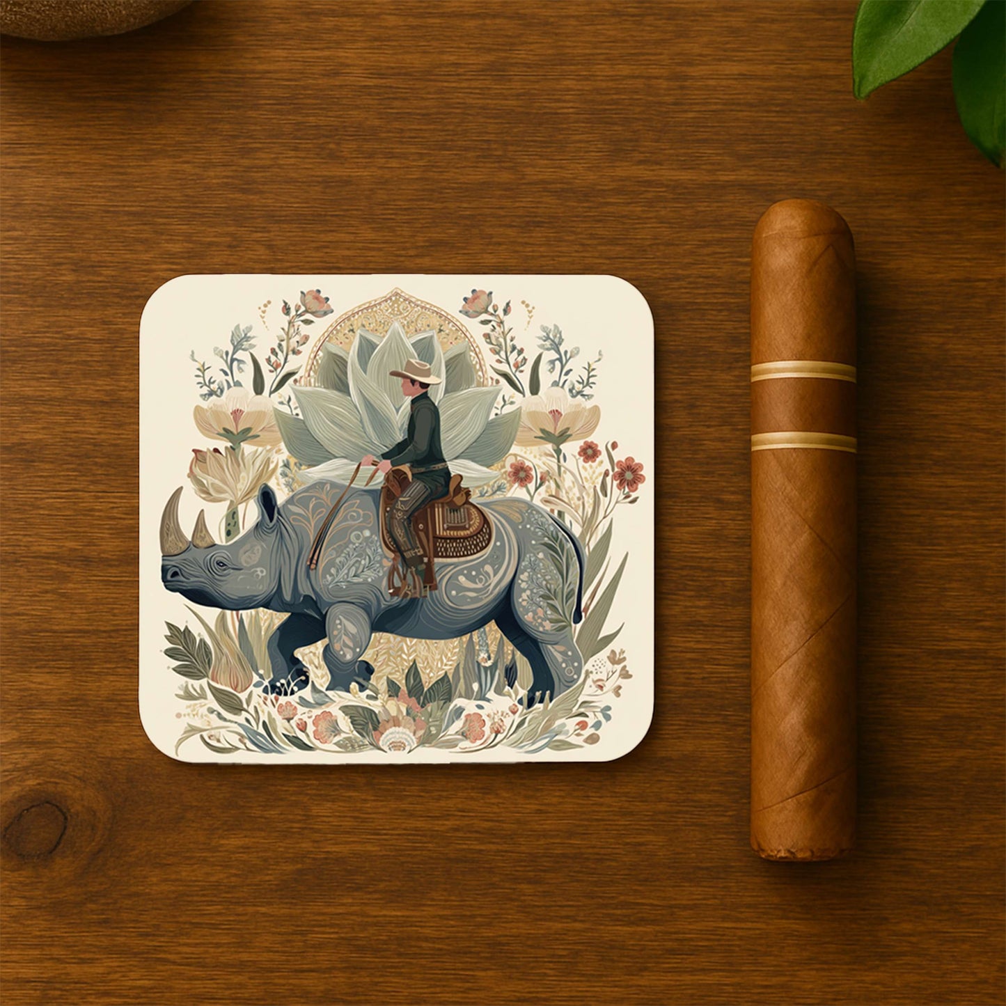 Rider On Decorated Rhino Coasters