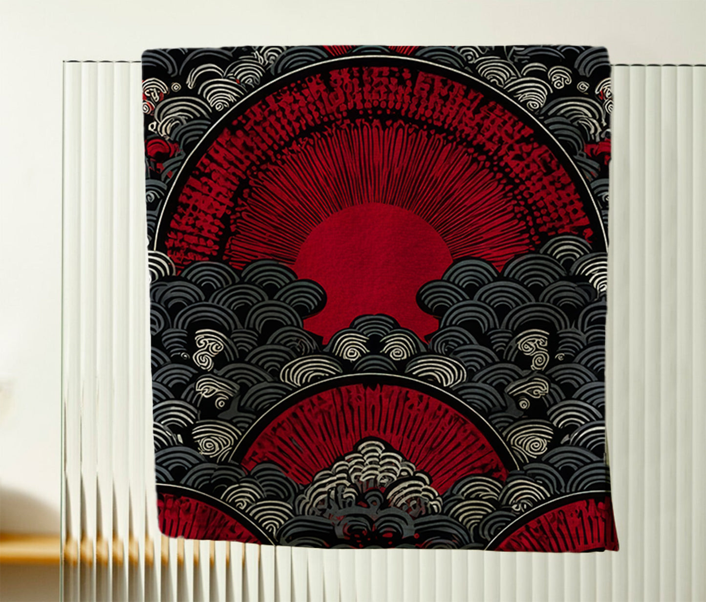 Rising Sun And Waves Hand Towel