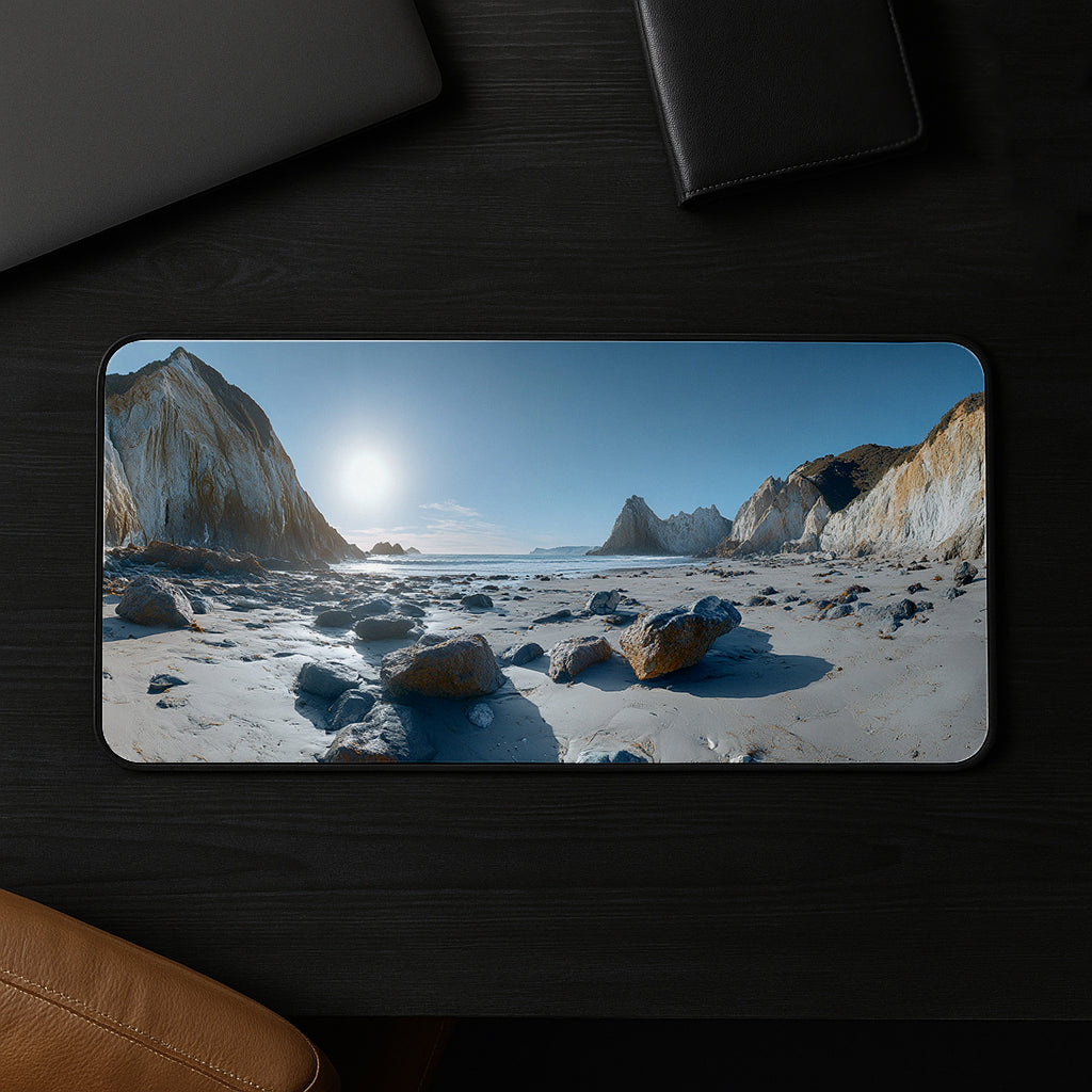 Rocky Beach Sunrise Desk Mat