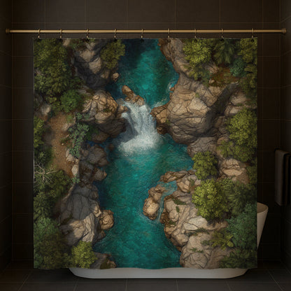 Rocky Stream Overhead Shower Curtain