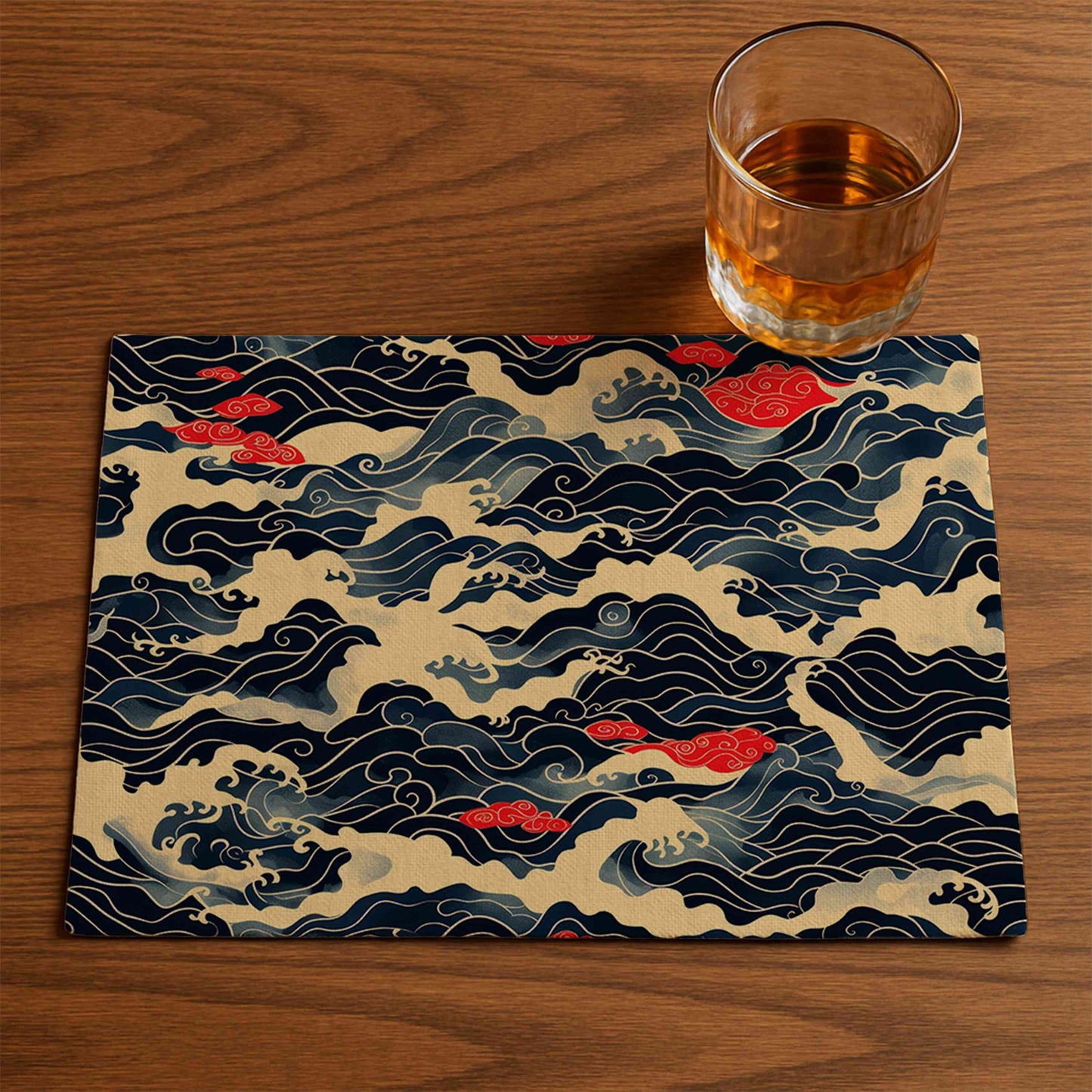 Rolling Waves And Red Clouds Placemat
