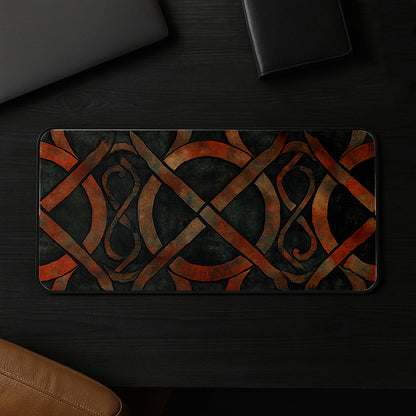 Rustic Geometric Patterns Desk Mat