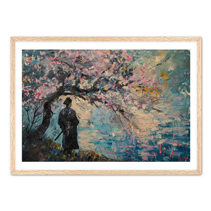 Samurai and Cherry Tree  Wall Art
