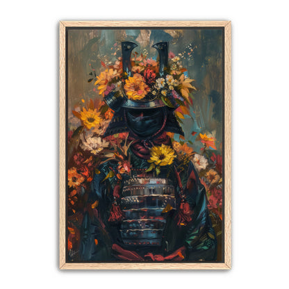 Samurai and Flowers 2  Wall Art