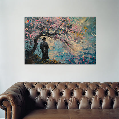 Samurai and Cherry Tree  Wall Art