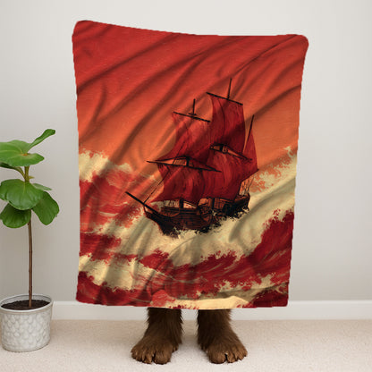 Ship In Storm Blanket
