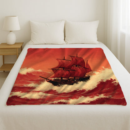 Ship In Storm Blanket