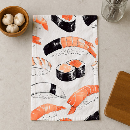 Sushi Delights Pattern Kitchen Towel
