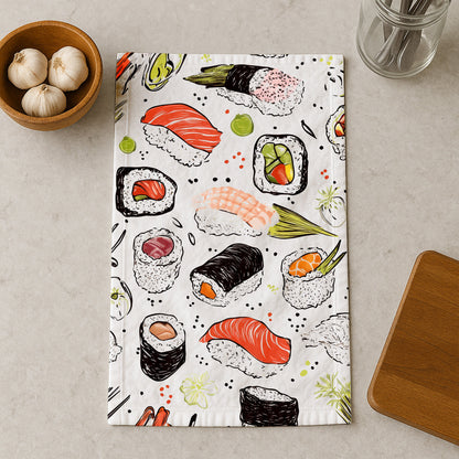 Sushi Medley Pattern Kitchen Towel