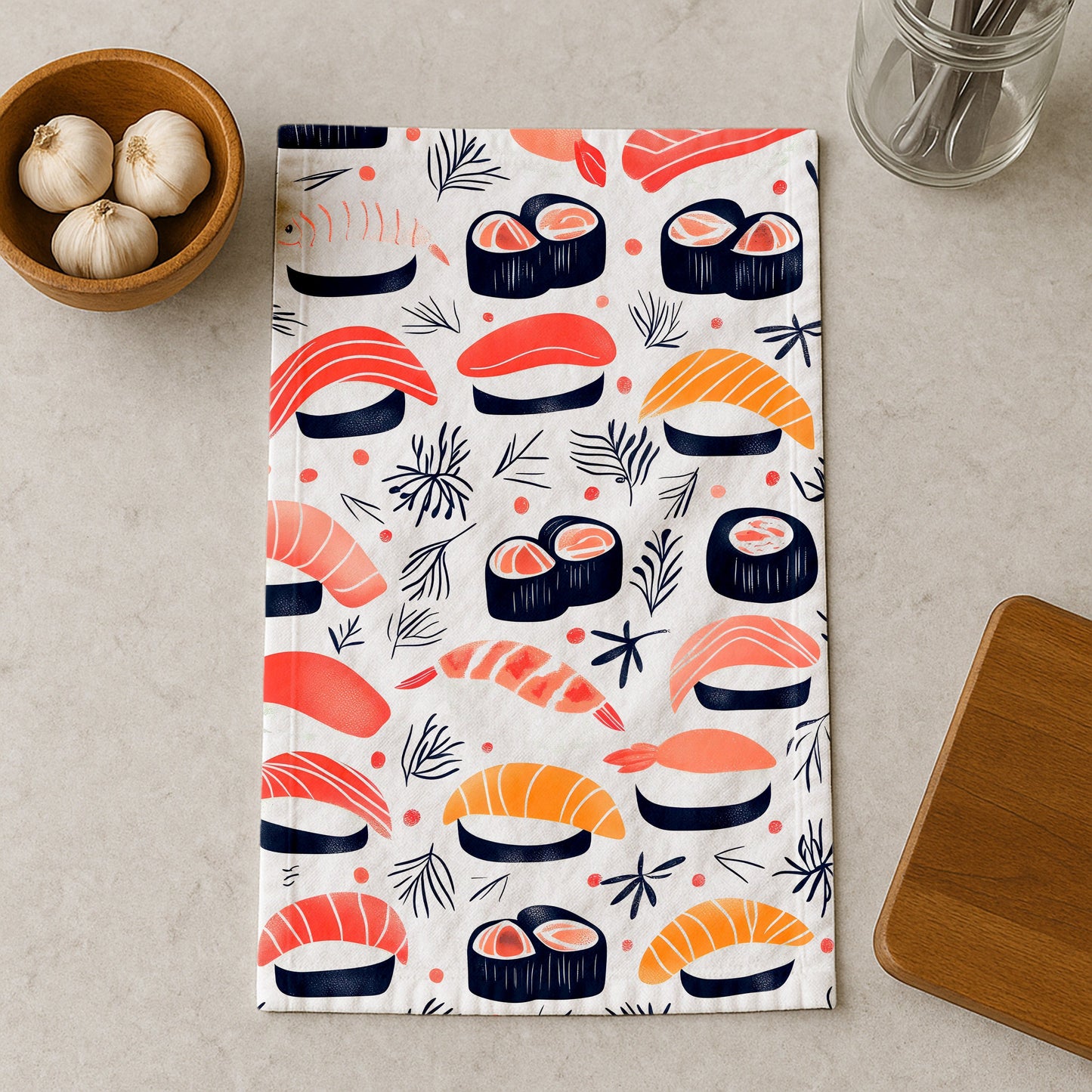 Sushi Pattern Delight Kitchen Towel