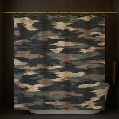 Textured Camouflage Pattern Shower Curtain