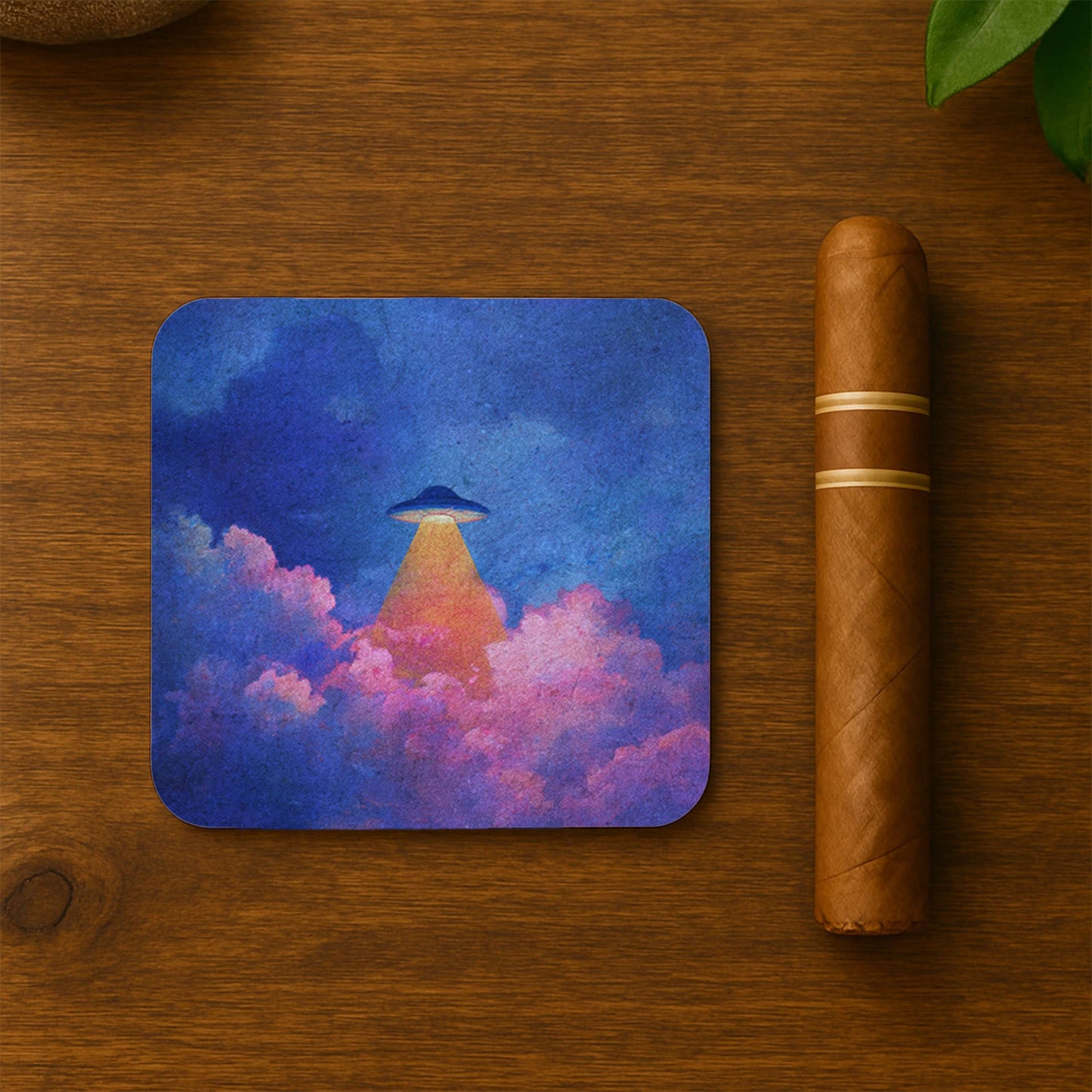 Ufo In Colorful Clouds Coasters