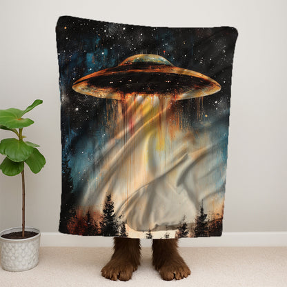 Ufo Over Forest Blanket