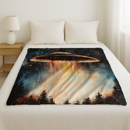 Ufo Over Forest Blanket