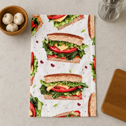 Veggie Sandwich Pattern Kitchen Towel