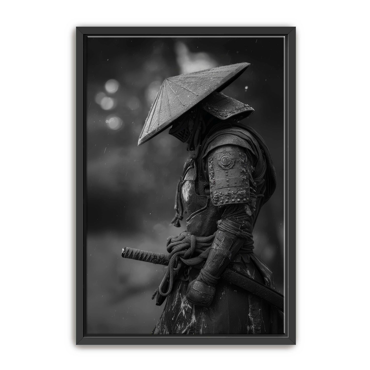 Black and White Samurai Wall Art