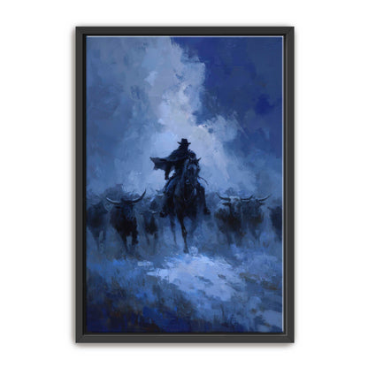 Cowboy Leading Bulls Wall Art