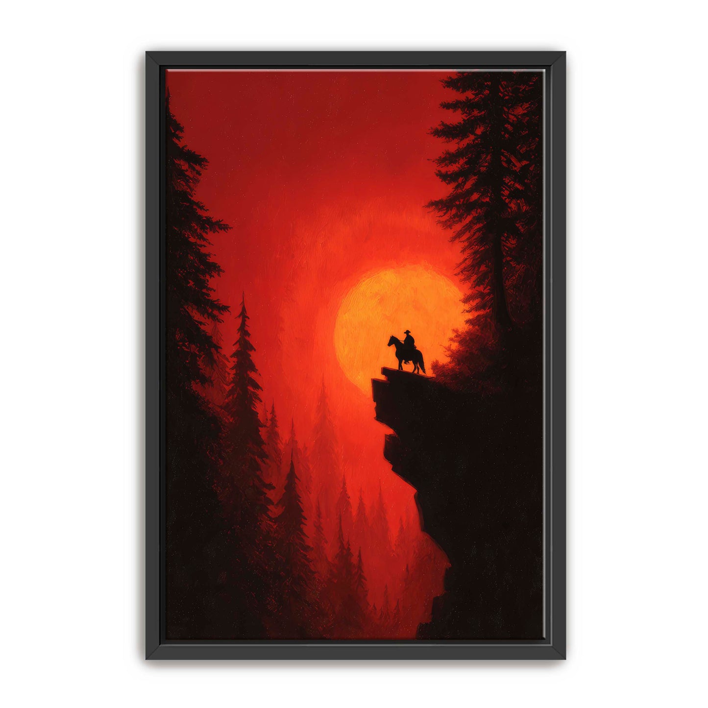 Cowboy and Horse at Sunset Wall Art