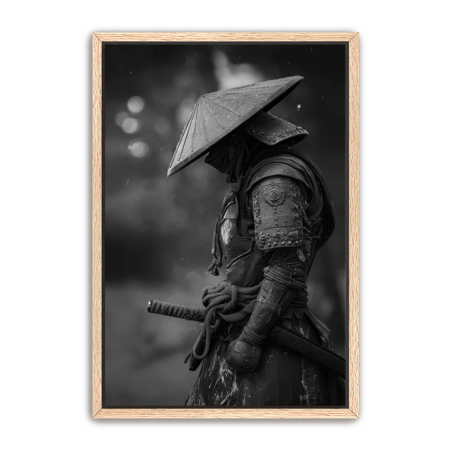 Black and White Samurai Wall Art