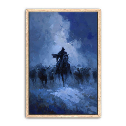 Cowboy Leading Bulls Wall Art