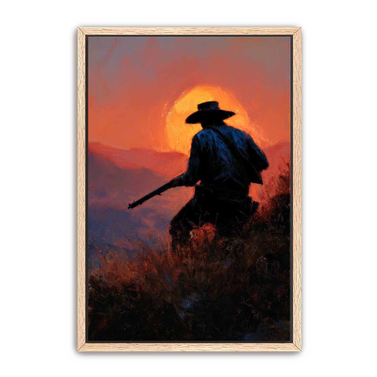 Cowboy Outlaw at Sunset Wall Art