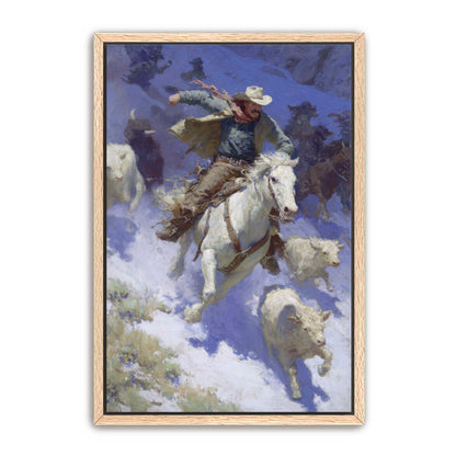 Cowboy Racing Avalanche Wall Art