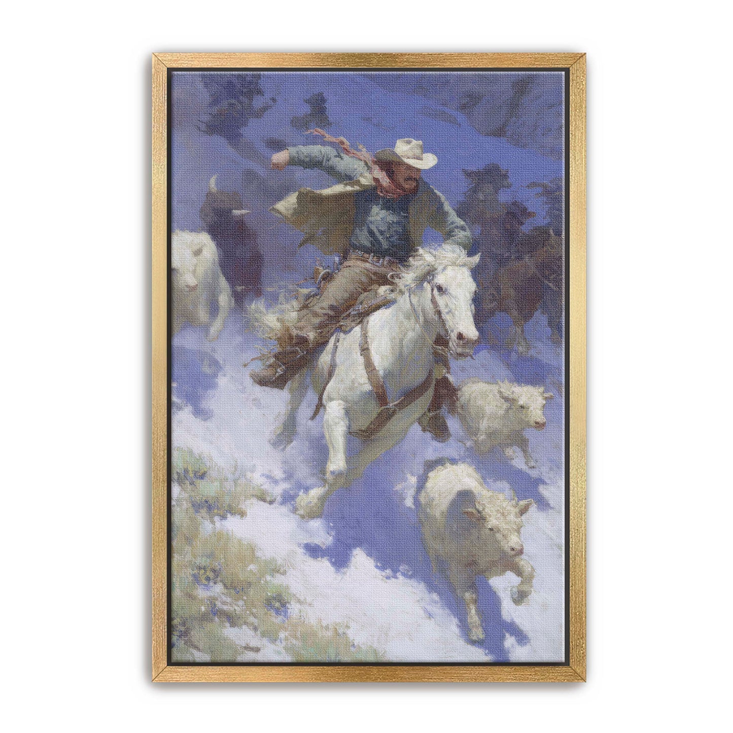 Cowboy Racing Avalanche Wall Art